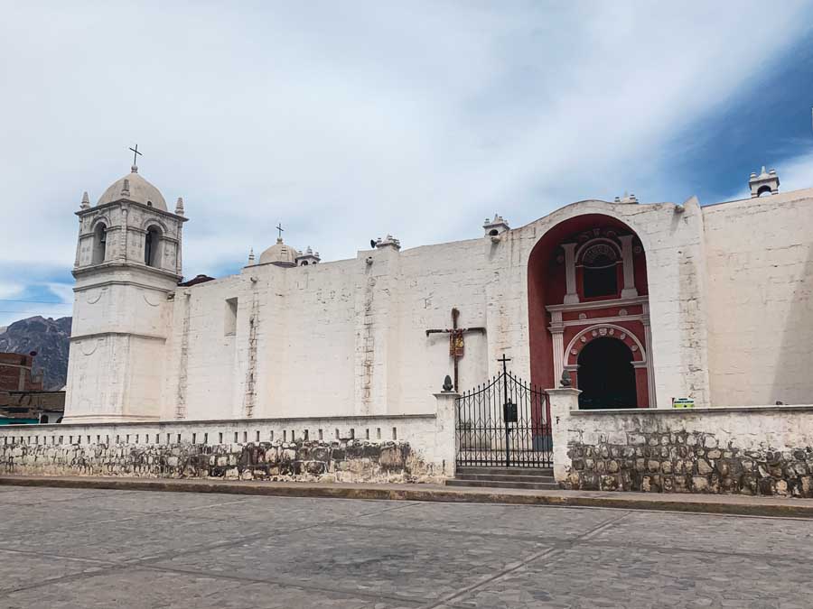 cabanaconde church, gateway to colca canyon, sky, plaza de armas cabanaconde