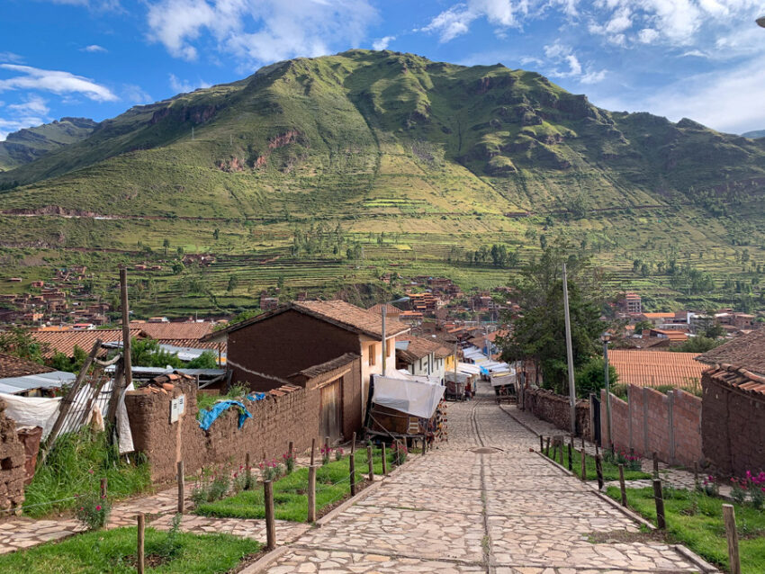Pisac, Pisac village, streets, charming villages in Peru, mountains, clouds, sky, things to do in the Sacred Valley Peru