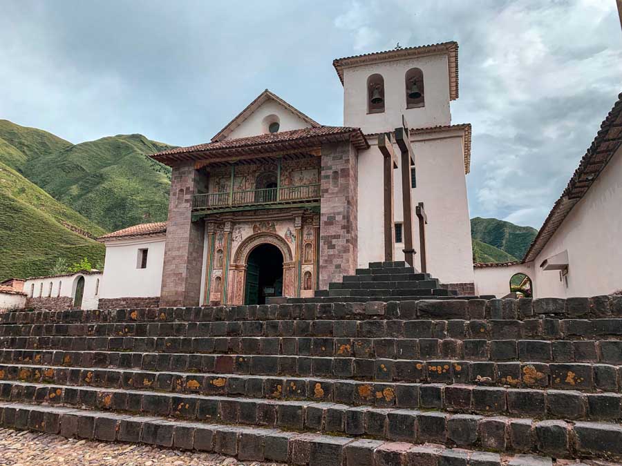 St. Peter the Apostle of Andahuaylillas, Church, cross, plaza, square, clouds, sky, Cusco South Valley, things to do in Cusco, Cusco and Sacred Valley itinerary