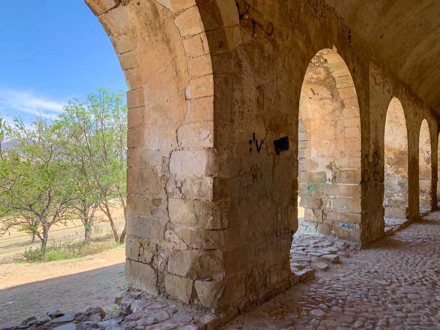 Cuilapam de Guerrero, Ex-Monastery of Santiago Apóstol, day trips from Oaxaca, best places to visit in Oaxaca, trees, arches, walkway