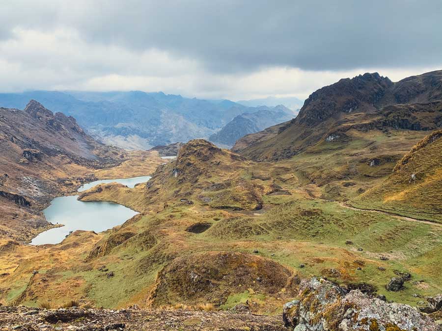 Huilquijasa Pass, alpine lake, lares valley, mountains, clouds, sky, one day lares hike
