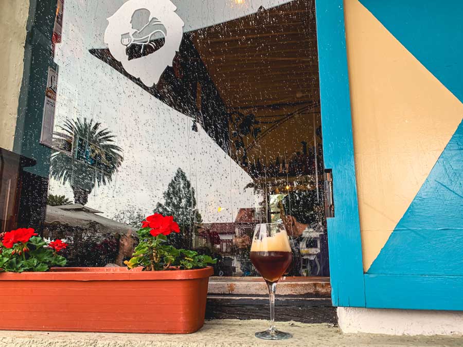 Jodoco Belgian Bistro, Cuenca craft breweries, flowers, belgian beer, window, cuenca restaurants