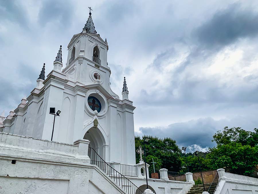 San Agustin Etla church, trees, clouds, oaxaca day trips