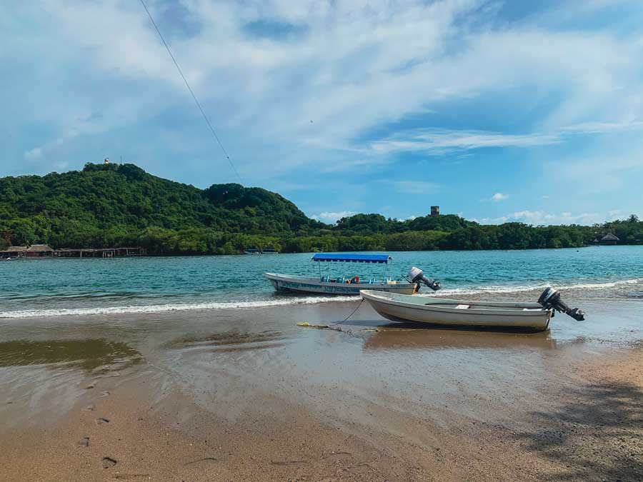Chacahua Playa, Chacahua National Park, boats, lanchas, El faro, sand, hill, trees, best places to visit in Oaxaca