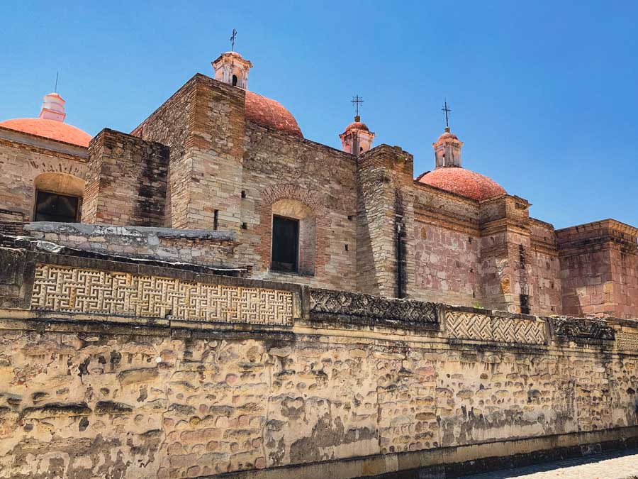 Mitla Archaeological Zone, Mitla church, sky, what to do in Oaxaca, best things to do in oaxaca