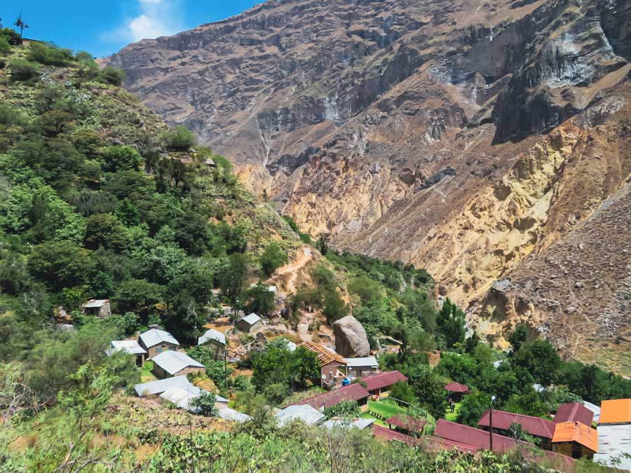 San Juan Chuccho village colca canyon peru, andes mountains, colca canyon trek routes