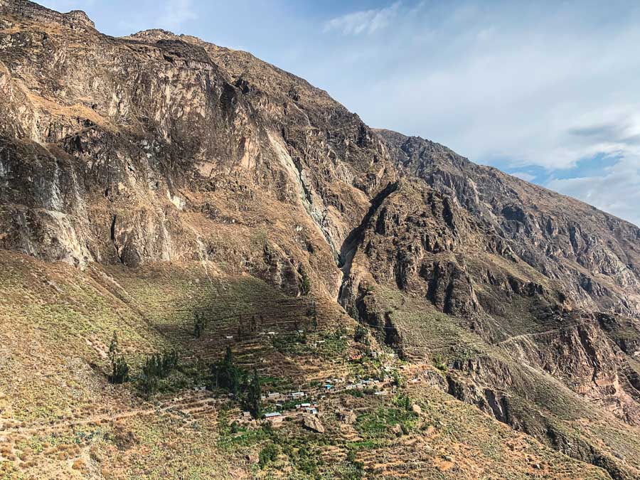 fure village, fure colca canyon peru, places to visit in colca canyon, steep mountains, trails in colca canyon