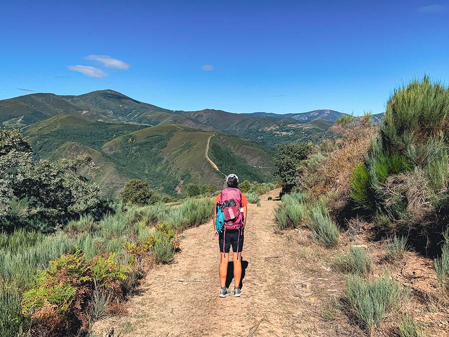 Me hiking the Camino Dragonte with Osprey Backpack