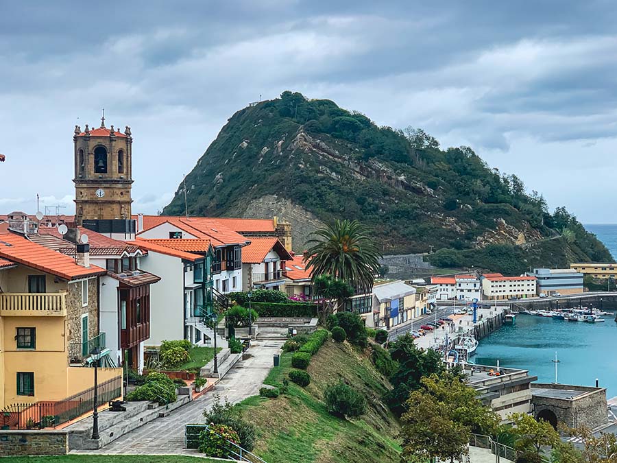 Getaria Spain is a fishing village in the Basque region of Spain and part of the Camino de Santiago North Route
