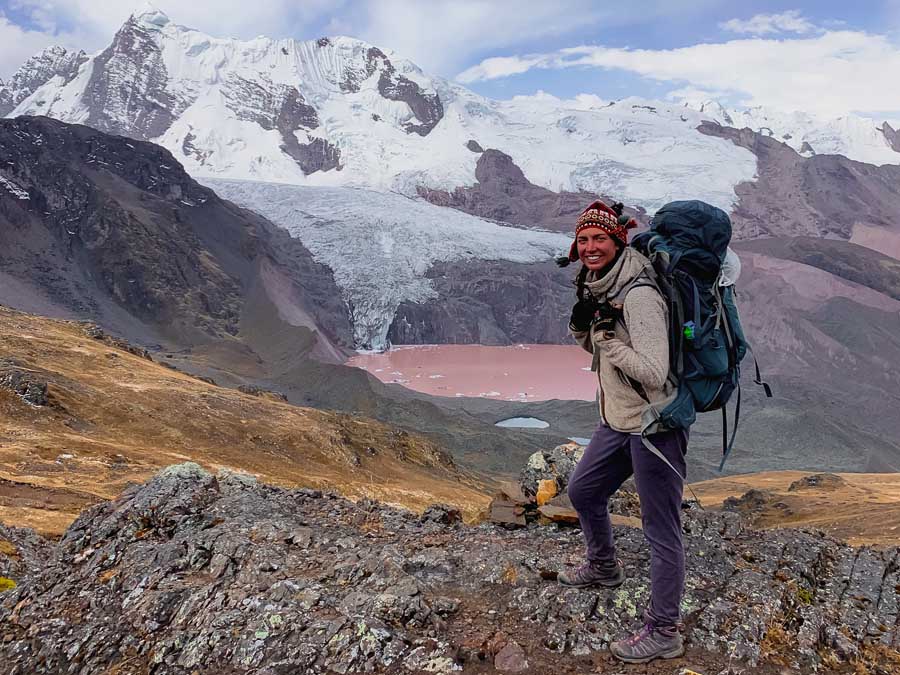 Me stopping to catch my breath at the Red Lake along the Ausangate trek