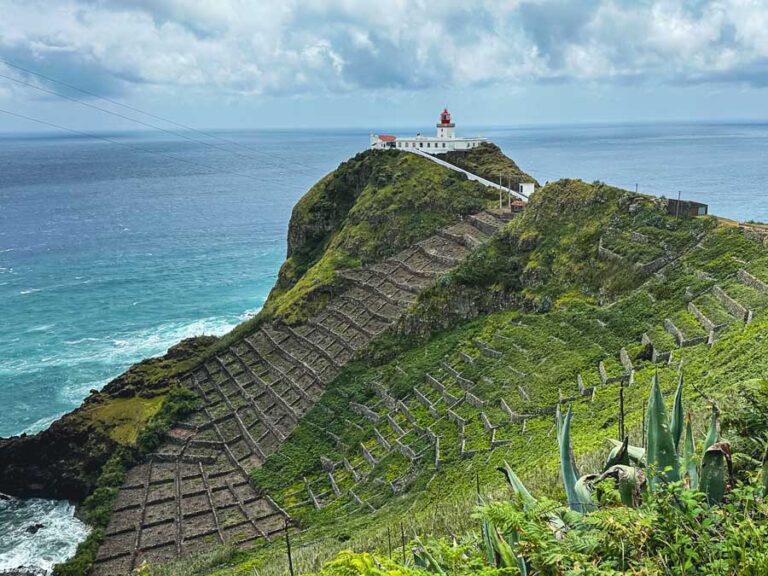 Santa Maria trek map and the Goncalo Velho Lighthouse
