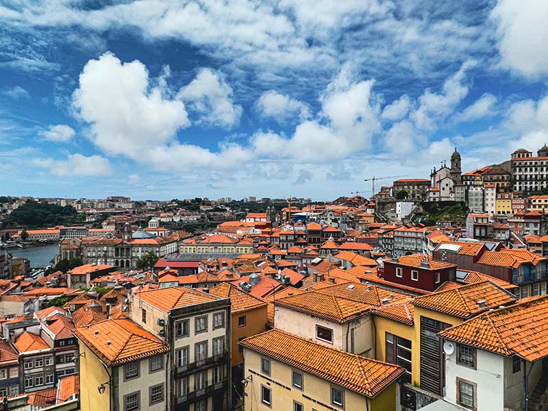 A view of Porto Portugal from an observation deck