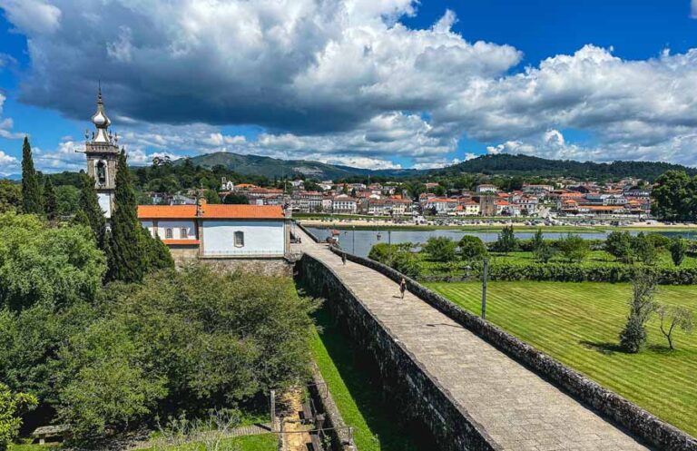 Looking into Ponte de Lima Portugal from the Albergue